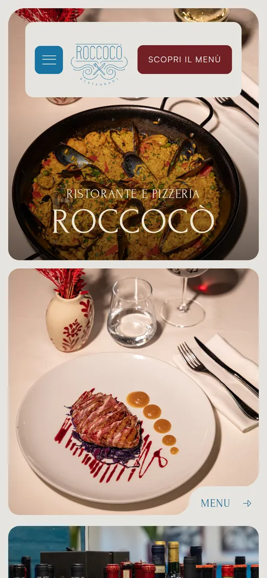 The Roccocò website on a phone