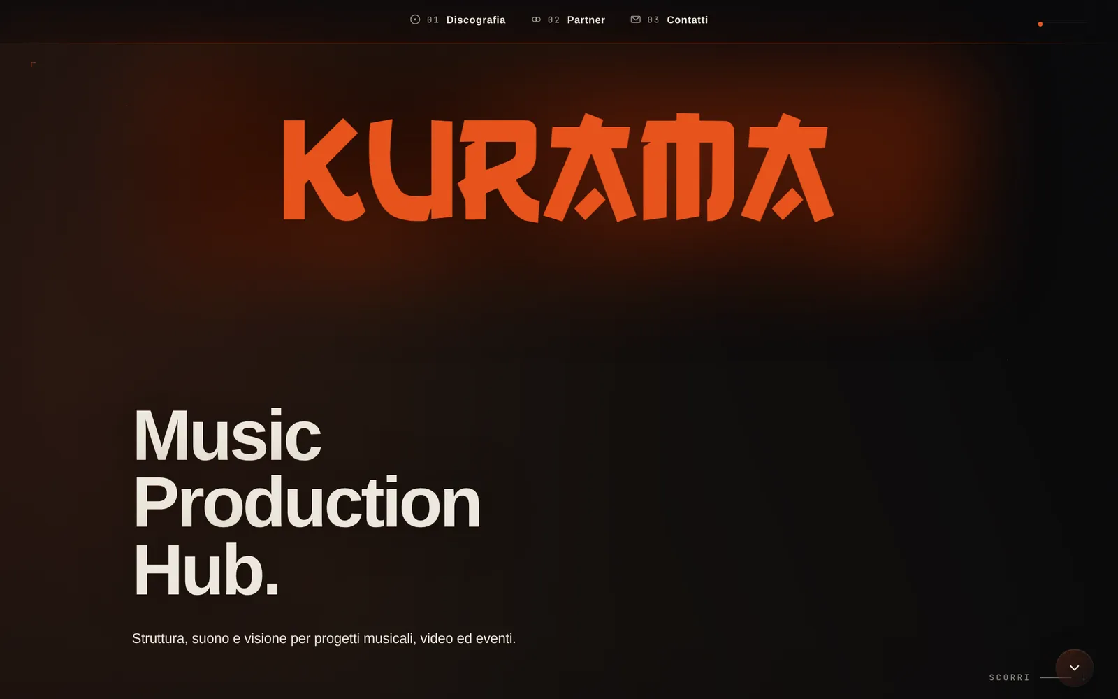 The Kurama Label website on desktop, kuramalabel.com