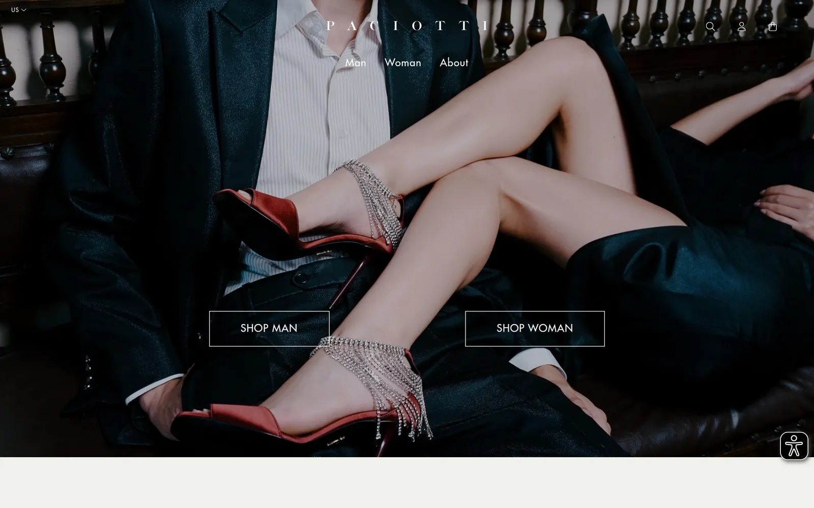 The Paciotti website on desktop, paciotti.com