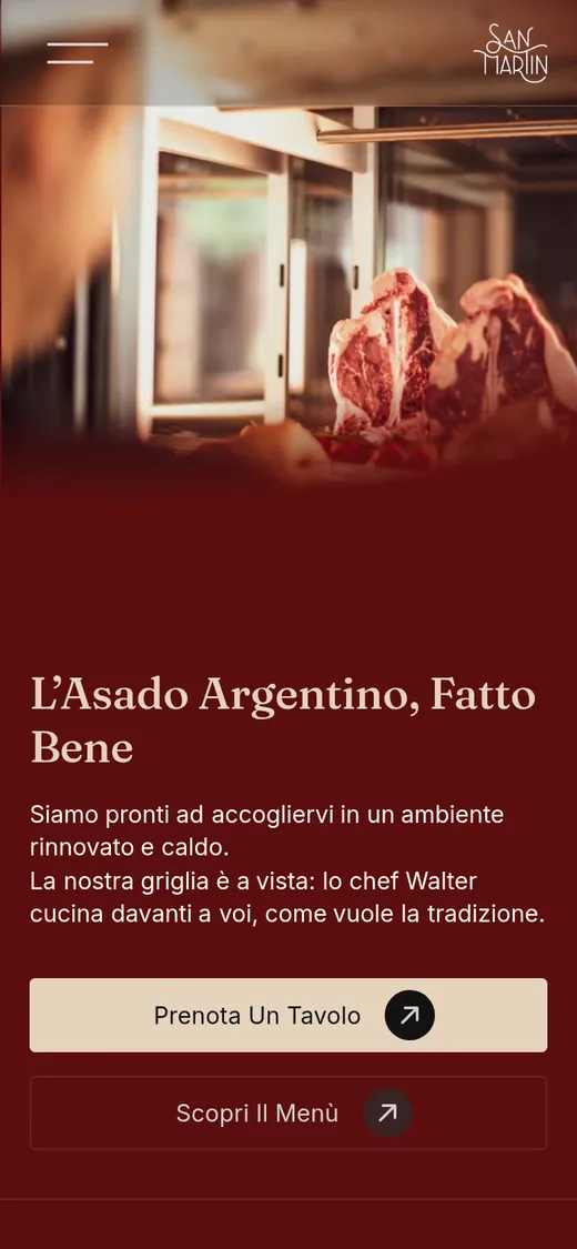 The San Martin website on a phone